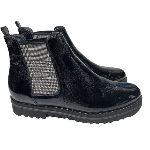 Paul Green Shoes - Paul Green Black Balboa Crinkle Patent Leather Chelsea Boots UK 6.5 US 9